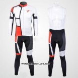 2012 Maillot Ciclismo Pinarello Rouge et Blanc Manches Longues et Cuissard