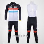 2012 Maillot Ciclismo Radioshack Noir et Blanc Manches Longues et Cuissard