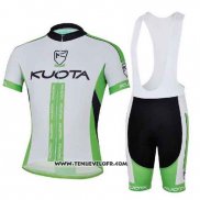 2013 Maillot Ciclismo Kuota Blanc et Vert Manches Courtes et Cuissard