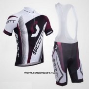 2013 Maillot Ciclismo Scott Blanc et Fuchsia Manches Courtes et Cuissard