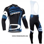 2014 Maillot Ciclismo Orbea Noir et Bleu Manches Longues et Cuissard