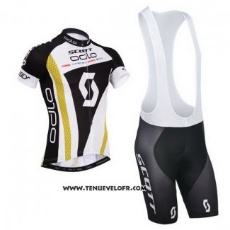 2014 Maillot Ciclismo Scott Noir et Blanc Manches Courtes et Cuissard