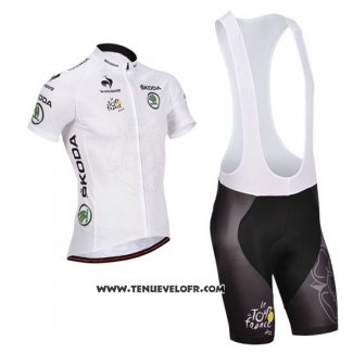 2014 Maillot Ciclismo Tour DE France Blanc Manches Courtes et Cuissard