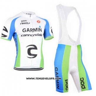 2015 Maillot Ciclismo Cannondale Vert et Blanc Manches Courtes et Cuissard