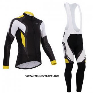 2015 Maillot Ciclismo Northwave Noir et Jaune Manches Longues et Cuissard