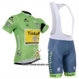 2016 Maillot Ciclismo Tinkoff Lider Vert et Noir Manches Courtes et Cuissard