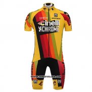 2017 Maillot Ciclismo Cinelli Chrome Jaune Manches Courtes et Cuissard 2023