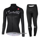 2017 Maillot Ciclismo Femme Castelli Noir Manches Longues et Cuissard