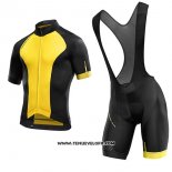 2017 Maillot Ciclismo Mavic Jaune et Noir Manches Courtes et Cuissard