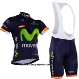 2017 Maillot Ciclismo Movistar Champion Espagne Manches Courtes et Cuissard