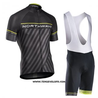 2017 Maillot Ciclismo Northwave Noir et Vert Manches Courtes et Cuissard