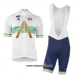 2018 2019 Maillot Ciclismo Aqua Bleue Sport Champion Irlande Manches Courtes et Cuissard