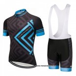 2018 Maillot Ciclismo Cpl Noir et Bleu Manches Courtes et Cuissard