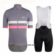 2018 Maillot Ciclismo Ralph Gris et Rouge Manches Courtes et Cuissard