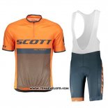 2018 Maillot Ciclismo Scott RC Noir Orange Manches Courtes et Cuissard