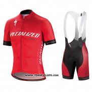 2018 Maillot Ciclismo Specialized Rouge Blanc Noir Manches Courtes et Cuissard