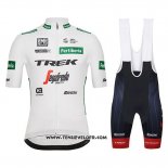 2018 Maillot Ciclismo Trek Segafredo Blanc Vert Manches Courtes et Cuissard