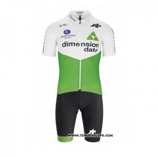 2019 Maillot Ciclismo Dimension Data Vert Blanc Manches Courtes et Cuissard