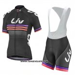 2019 Maillot Ciclismo Femme Liv Noir Fuchsia Manches Courtes et Cuissard