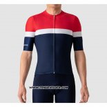 2019 Maillot Ciclismo La Passione Rouge Blanc Bleu Manches Courtes et Cuissard