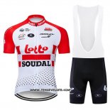 2019 Maillot Ciclismo Lotto Soudal Rouge Blanc Manches Courtes et Cuissard
