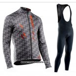 2019 Maillot Ciclismo Northwave Gris Manches Longues et Cuissard