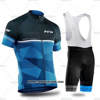 2019 Maillot Ciclismo Northwave Noir Bleu Manches Courtes et Cuissard