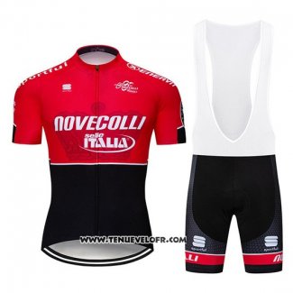 2019 Maillot Ciclismo Nove Colli Rouge Noir Manches Courtes et Cuissard