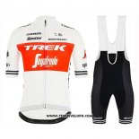 2019 Maillot Ciclismo Trek Segafredo Blanc Rouge Manches Courtes et Cuissard