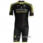 2020 Maillot Ciclismo Mitchelton-scott Noir Jaune Manches Courtes et Cuissard