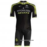 2020 Maillot Ciclismo Mitchelton-scott Noir Jaune Manches Courtes et Cuissard