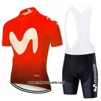 2020 Maillot Ciclismo Movistar Noir Rouge Manches Courtes et Cuissard