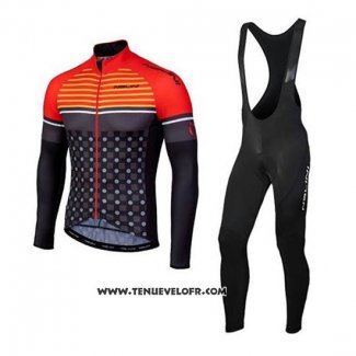 2020 Maillot Ciclismo Nalini Orange Noir Manches Longues et Cuissard