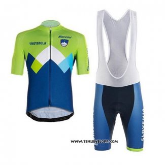 2020 Maillot Ciclismo Slovenie Vert Bleu Manches Courtes et Cuissard