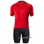 2020 Maillot Cyclisme Bontrage Rouge Manches Courtes et Cuissard