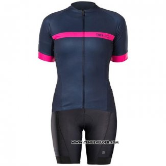 2020 Maillot Cyclisme Femme Bontrage Fuchsia Fonce Bleu Manches Courtes et Cuissard