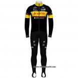 2020 Maillot Cyclisme Lotto-kern Hausnoir Jaune Manches Longues et Cuissard