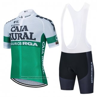 2021 Maillot Cyclisme Caja Rural Blanc Vert Manches Courtes et Cuissard