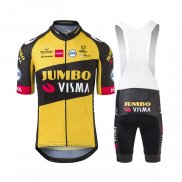 2021 Maillot Cyclisme Jumbo Visma Jaune Manches Courtes et Cuissard