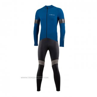 2021 Maillot Cyclisme Nalini Bleu Manches Longues et Cuissard