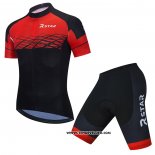 2021 Maillot Cyclisme R Star Noir Rouge Manches Courtes et Cuissard