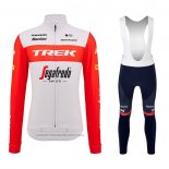 2023 Maillot Cyclisme Trek Segafredo Orange Blanc Manches Longues et Cuissard