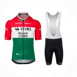 2024 Maillot Cyclisme Jumbo Visma Rouge Blanc Vert Manches Courtes Et Cuissard
