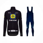 2024 Maillot Cyclisme Lidl Trek Noir Bleu Manches Longues et Cuissard