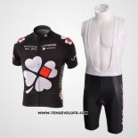 2010 Maillot Ciclismo FDJ Blanc et Noir Manches Courtes et Cuissard