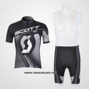 2012 Maillot Ciclismo Scott Noir et Gris Manches Courtes et Cuissard