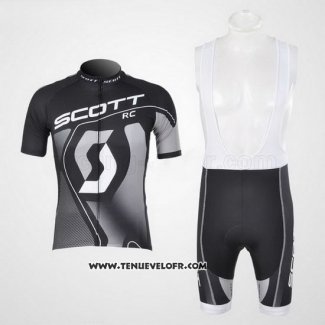 2012 Maillot Ciclismo Scott Noir et Gris Manches Courtes et Cuissard