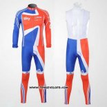 2012 Maillot Ciclismo Sky Champion Regno Unito Orange et Bleu Manches Longues et Cuissard