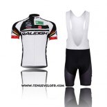 2013 Maillot Ciclismo Raleigh Noir et Blanc Manches Courtes et Cuissard