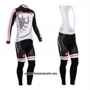 2014 Maillot Ciclismo Castelli Noir Blanc Manches Longues et Cuissard